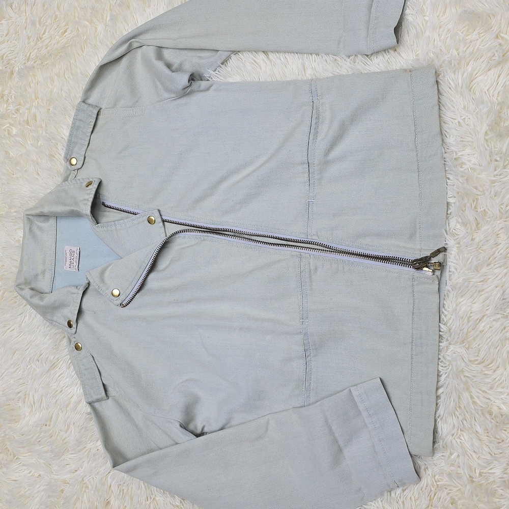 Mango Light Gray Denim Jacket